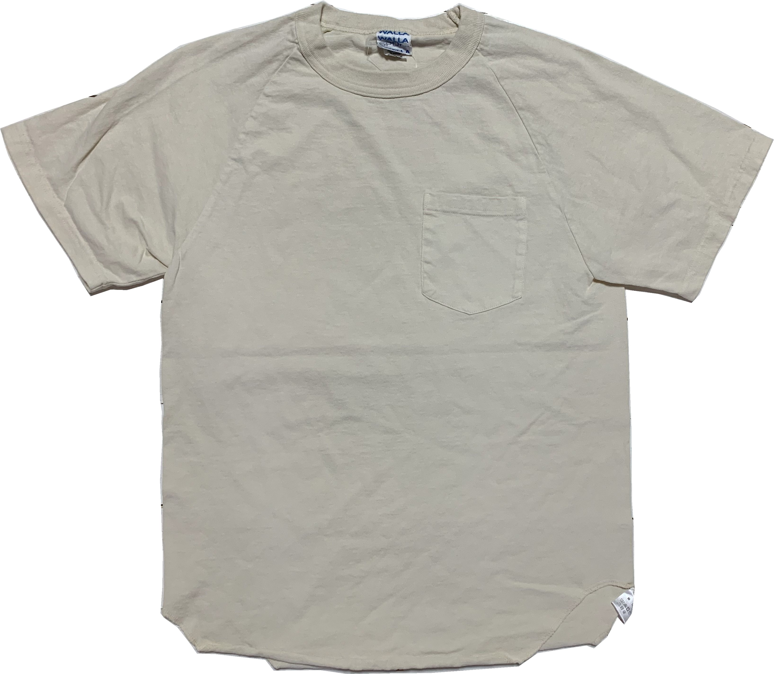 ショートスリーブ ベースボールT ウィズポケット アイボリー メンズ Tシャツ 日本製 016