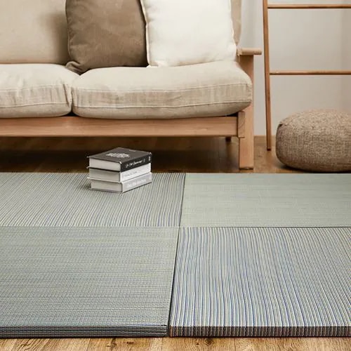 【メーカー直送品】萩原 【12枚組】置き畳 綾川 約82×82×2.5cm ブルー