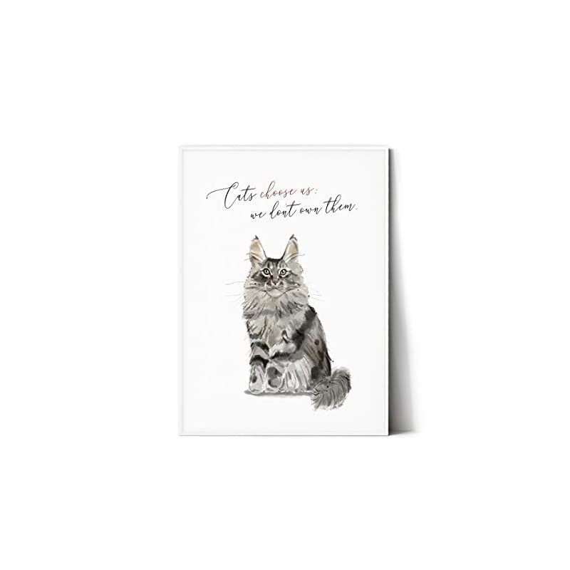 幸せなふたりに贈る結婚祝い E.hina 2021年春の アートポスター メインクーン 猫 シンプル インテリアポスタ モノトーン 北欧 名言