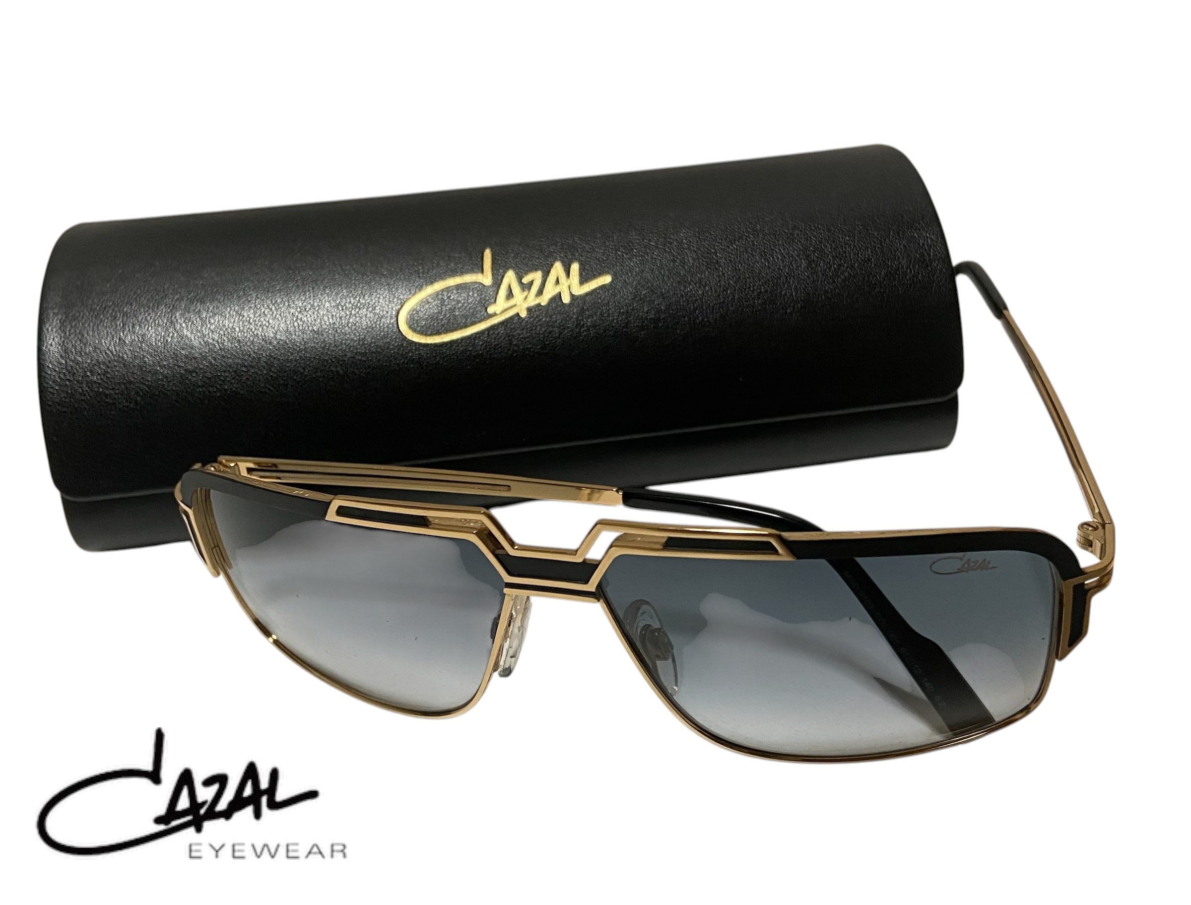 カザール サングラス MOD.9103 001 61サイズ 【スクエア型】 ブラック／ゴールド