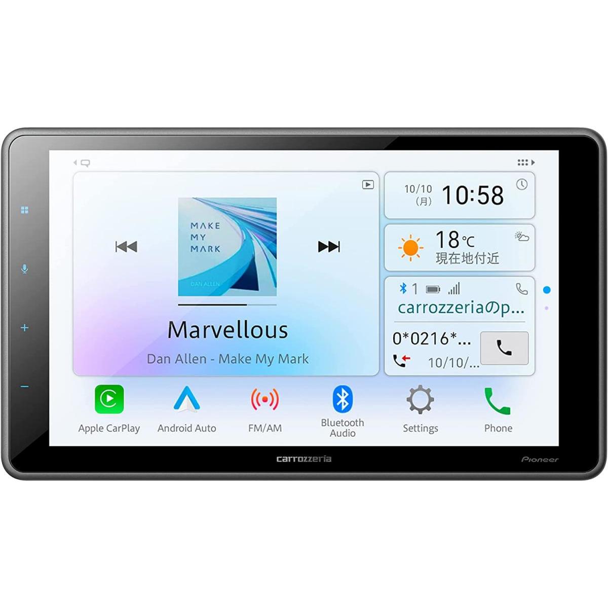 パイオニア Pioneer ディスプレイオーディオ DMH-SF500 9インチ フローティング 1DIN Bluetooth USB iPod iPhone スマホ連携可