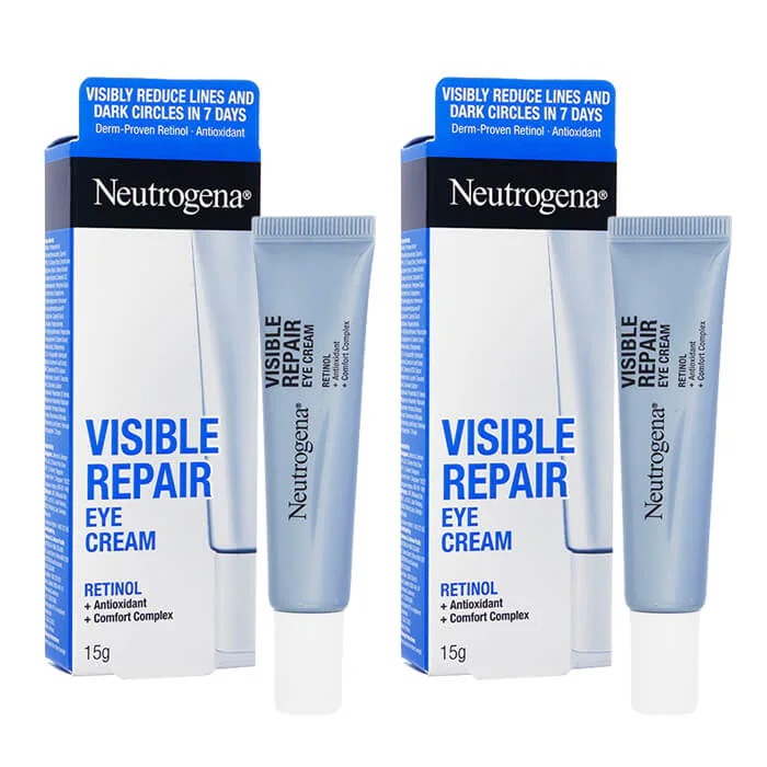 ニュートロジーナ ビジブルリペアアイクリーム 15g 2本 Neutrogena Visible Repair Eye Cream レチノール配合 目元ケア 海外発送 国際書留郵便発送