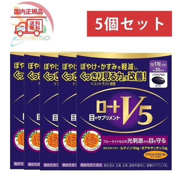 ロートV5a 30粒　5個セット ぼやけかすみを軽減　賞味期限2027/2　宅急便