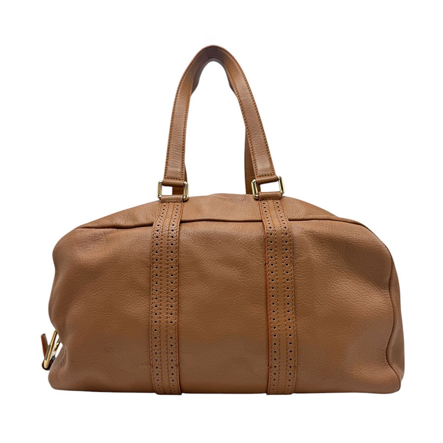 セリーヌ CELINE ハンドバッグ レザー ブラウン ゴールド レディース z3175