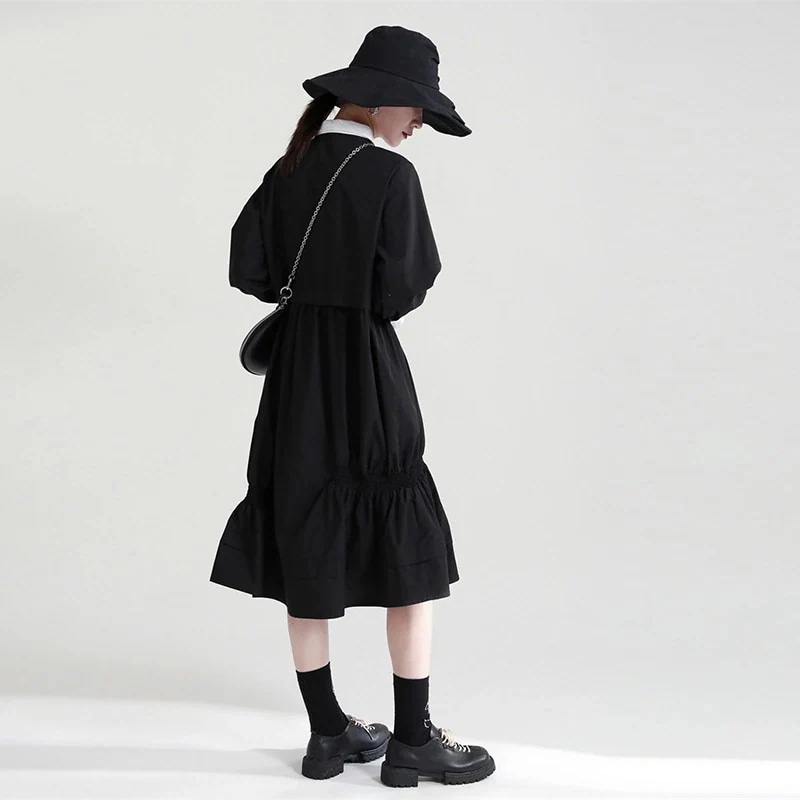 ブランド秋服レディースシャツワンピース韓国ファッション可愛い長袖ワンピース着痩せ効果2025人気新作人気新作ワンピースドレスシャツワンピ