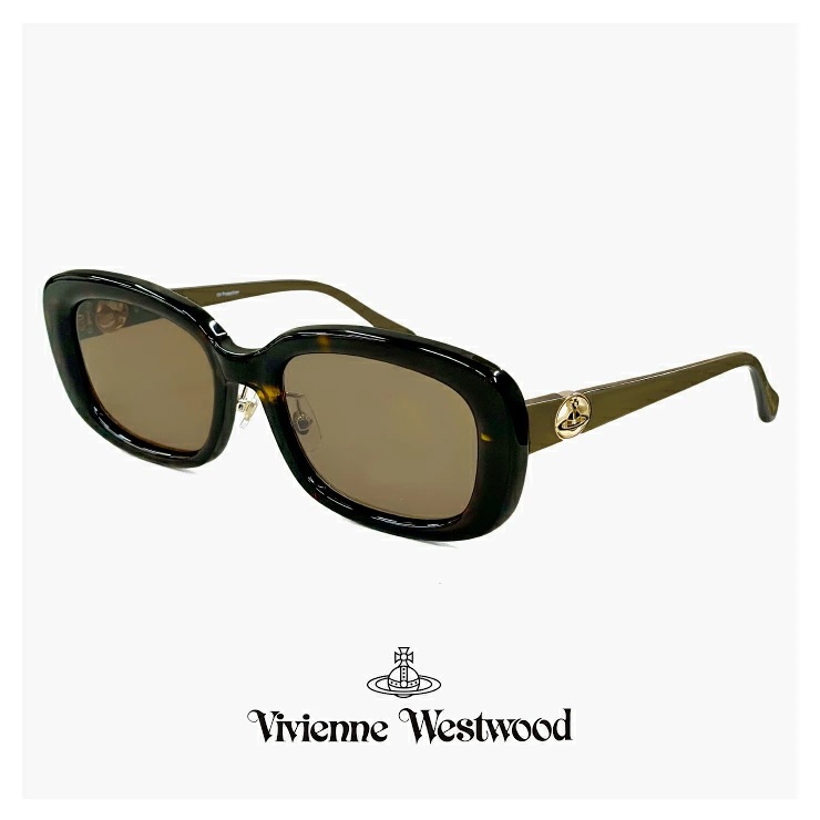 Vivienne Westwoodレディース ヴィヴィアン ウエストウッド サングラス 41-5004 c02 54mm uvカット 紫外線対策 オーバル スクエア 型 フレーム ダークデミブラウン オーブ アジアンフィット モデル