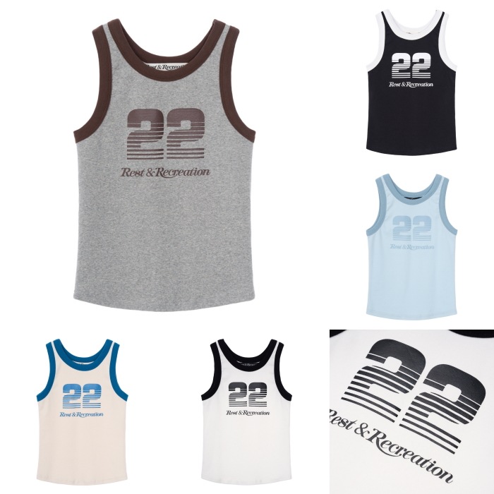 【REST & RECREATION】 RR 22 SLEEVELESS TOP : 5COLORS