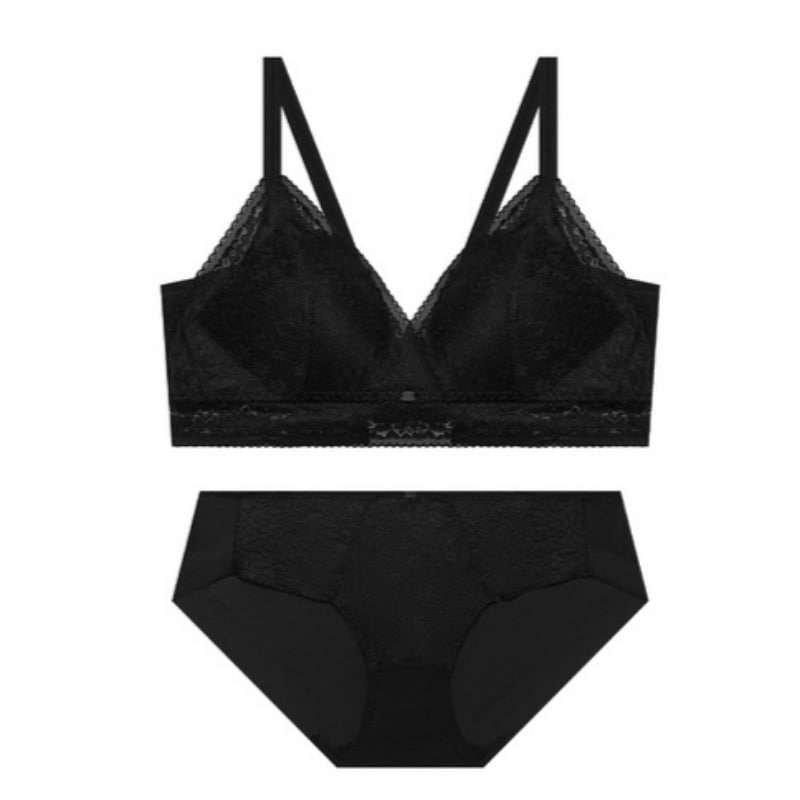 ナチュラル ボリューム レースブラパンツ セット - ブラック M 95 8,304円