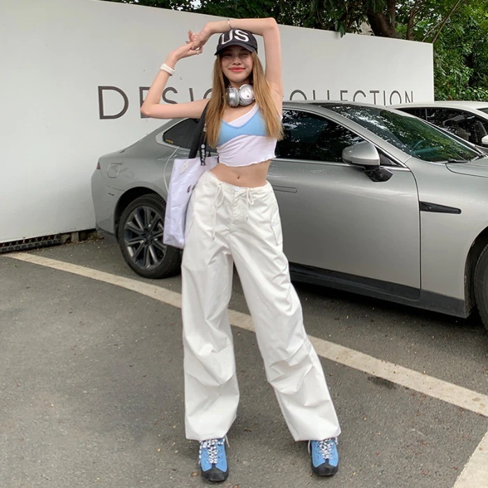 ニューデザイン 怠惰風 カーゴパンツ ゆったり ファッション ワイドパンツ ジョガーパンツ モップパンツ