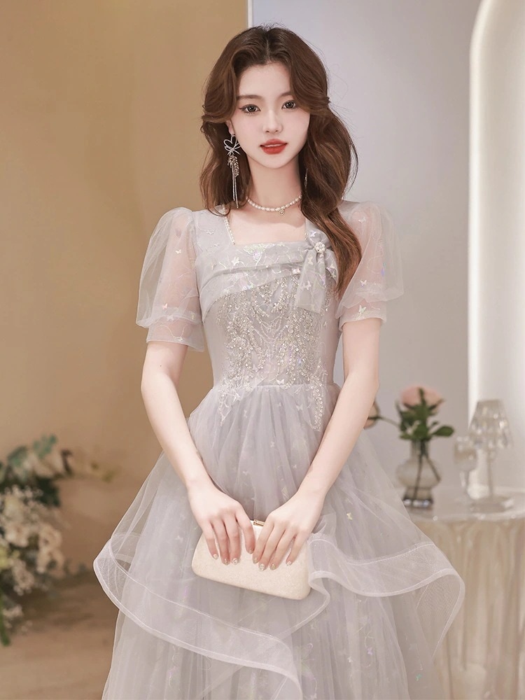 パーティードレス【3日送信】フレンチイブニングドレス 女性 卒業式 軽い 高級感 誕生日 成人式 プリンセスドレス ピアノ演奏