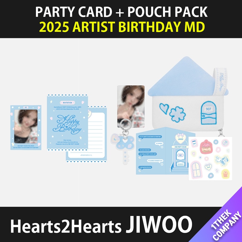 （２種セット）【 PARTY CARD + POUCH PACK 】 Hearts2Hearts JIWOO ARTIST BIRTHDAY MD