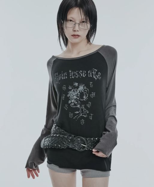 [A FEW COMMENTS] シア ラグラン ロングスリーブ トップ Long Sleeve / 韓国最新スタイル / 어퓨커멘츠 시어 라글란 롱슬리브 탑 /フード