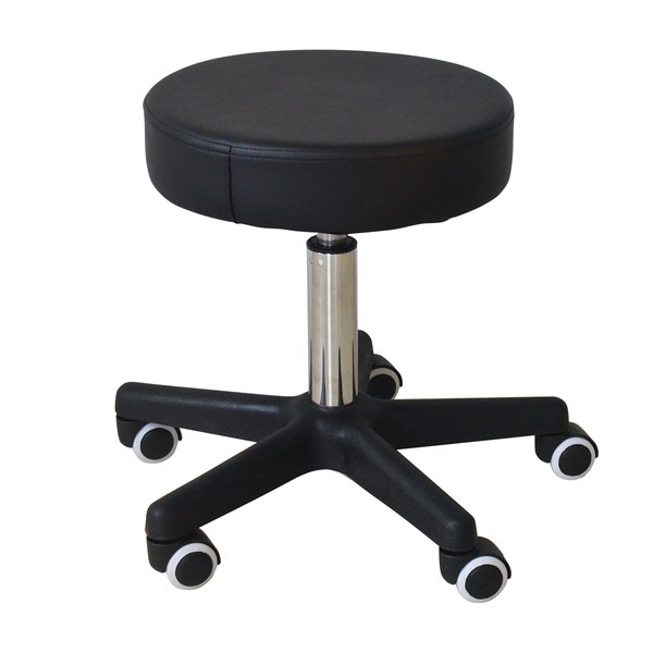 オットマン 約幅475mm ブラック PUレザー スチールパイプ ガス圧 昇降 スツール 組立品 リビング 書斎 在宅ワーク