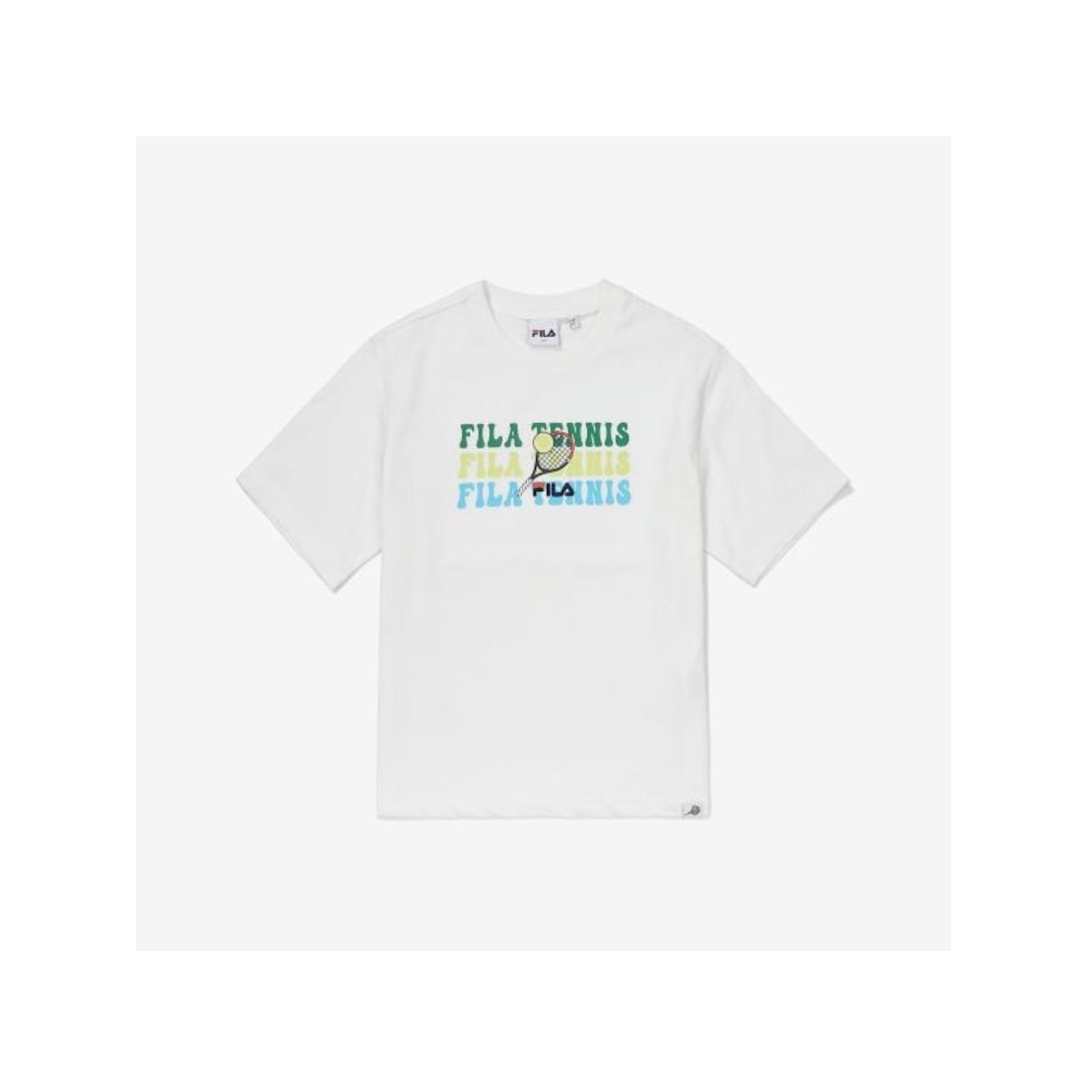 [FILA KIDS] テニスグラフィック T シャツ (FK2RSF2201X_OWH) Q0ZFK2RSF2201XOWH