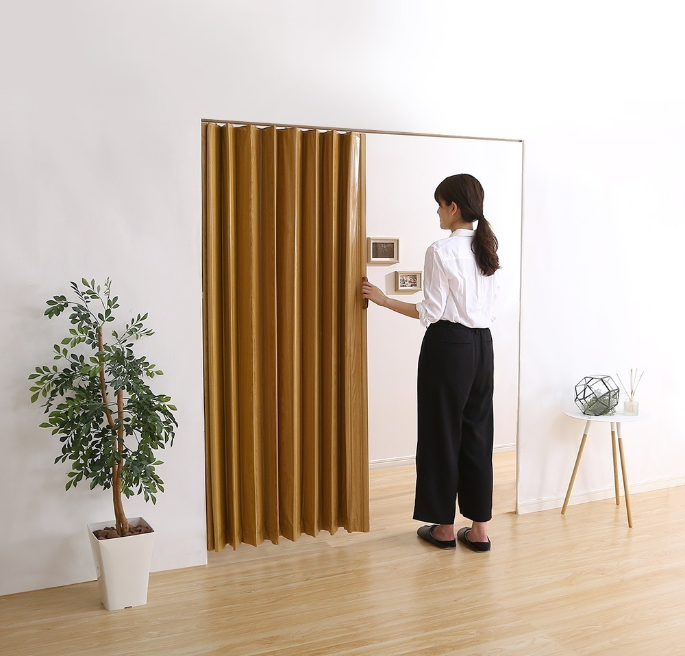 アコーディオンドア 間仕切り おしゃれ パーテーション パネルドア スライド 引き戸 スムーズな開閉 間口160cm-200cmまで対応 幅200x高174cm