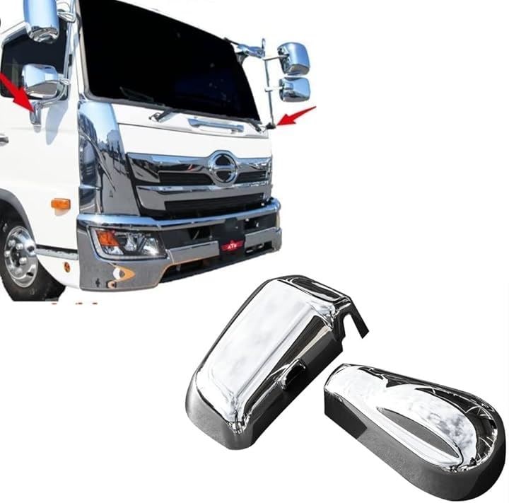 17レンジャー メッキミラー ステーキャップガーニッシュ メインミラーヒーター付き STDタイプ 鏡面電動車NG ミラーステー キャップカバー カスタム パーツ デコトラ 外装