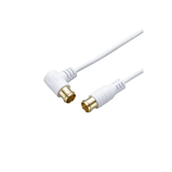 (5個セット) YAZAWA 極細アンテナケーブル 10m ホワイト AT48LS100WHX5
