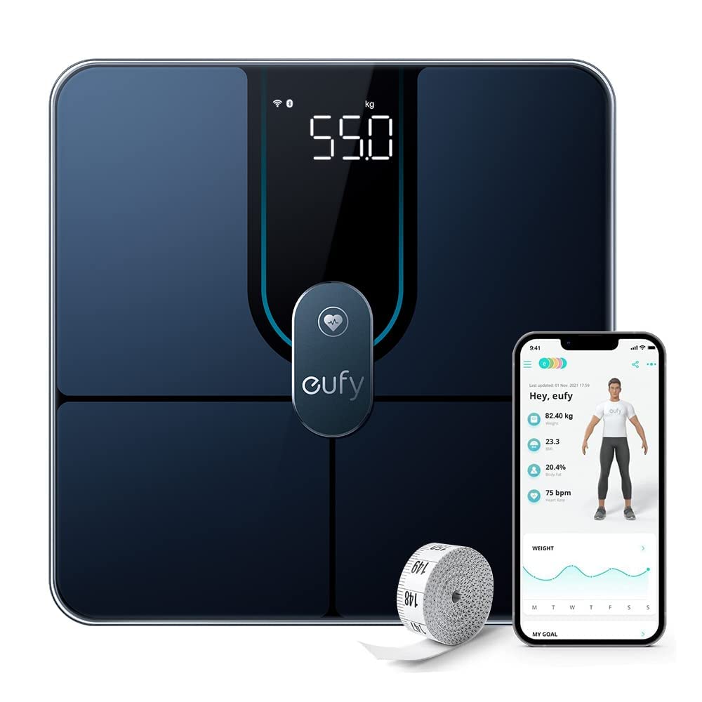 Anker Eufy (ユーフィ) Smart Scale P2 Pro（体重体組成計）【アプリ対応/Fitbit連携/体脂肪率/BMI/心拍数/筋肉量/基礎代謝量/水分量/体脂肪量/骨量/内臓脂肪/