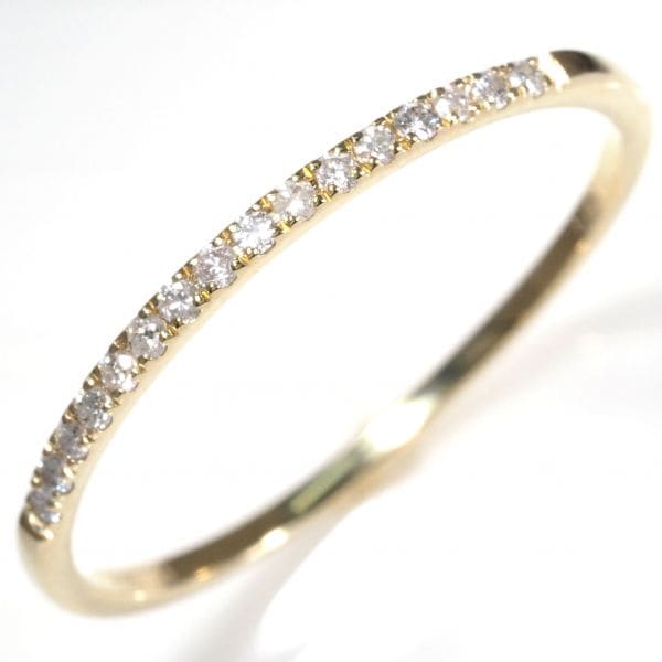 天然石 エタニティ ダイヤモンド リング 指輪 刻印有 プレゼント 最高 18金 YG d