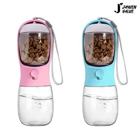 ペット水筒+おつまみ新規入荷！ [自然バリュー] ペットのお出かけ 散歩 携帯用 水筒 おやつケース