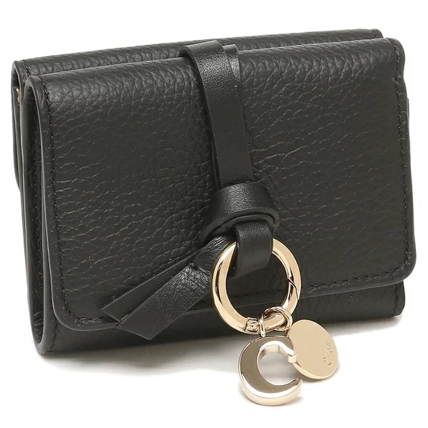 三つ折り財布 アルファベット ミニ財布 ブラック レディース CHC21WP946F57 001