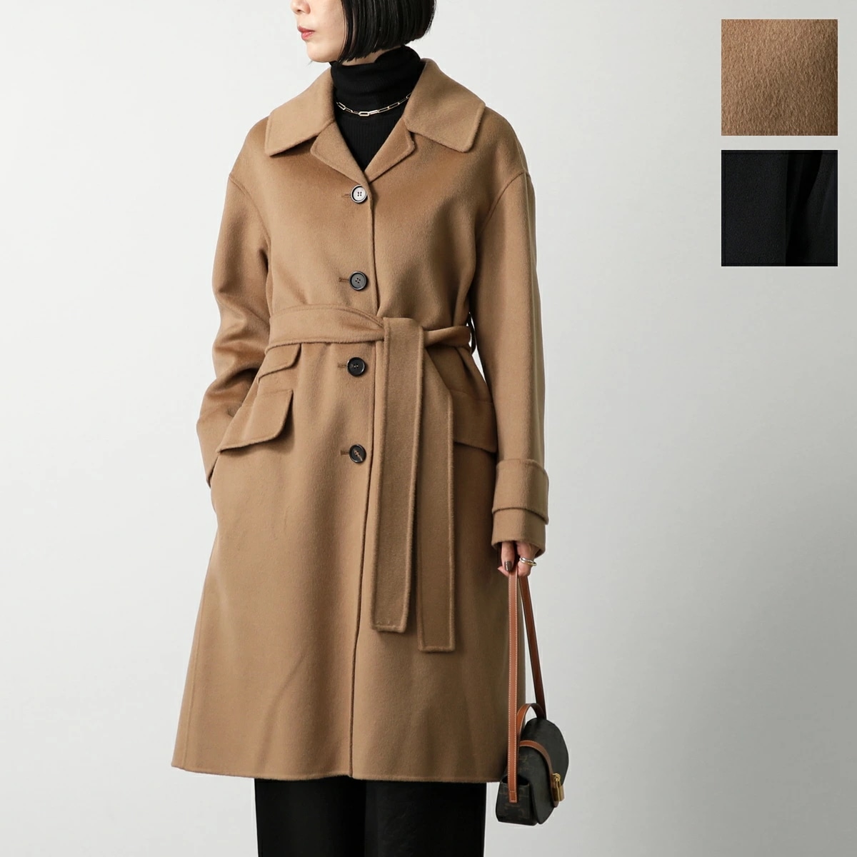 S MAX MARA エス マックスマーラ ロングコート CARLA カルラ レディース ウール ベルト付き シングルブレスト カラー2色