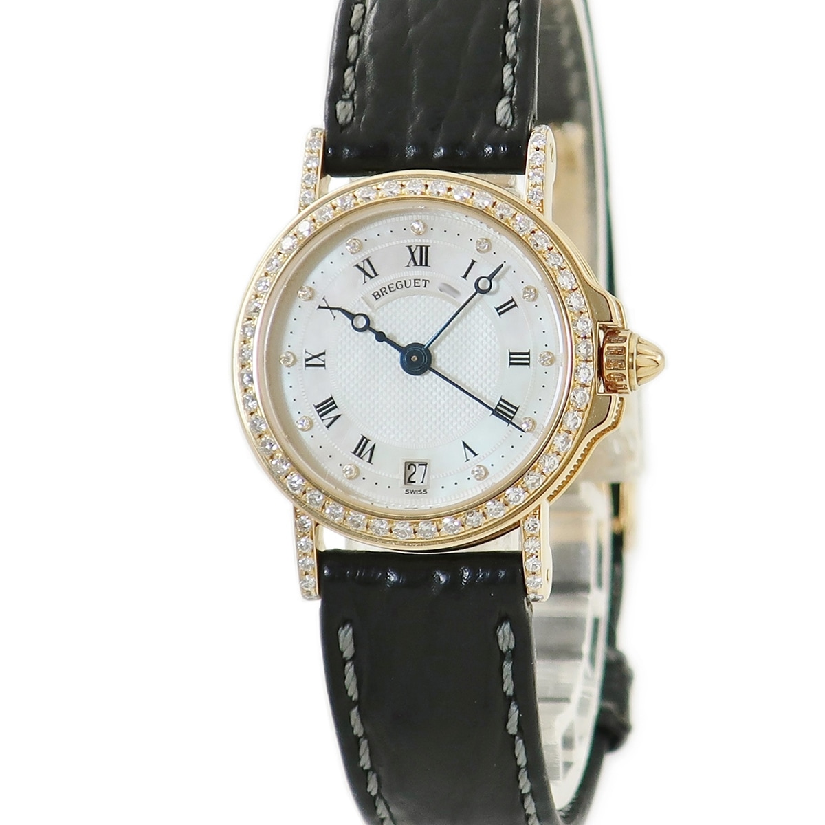 マリーン 自動巻き レディース OH済 K18YG無垢 純正ダイヤ シェル 3年保証