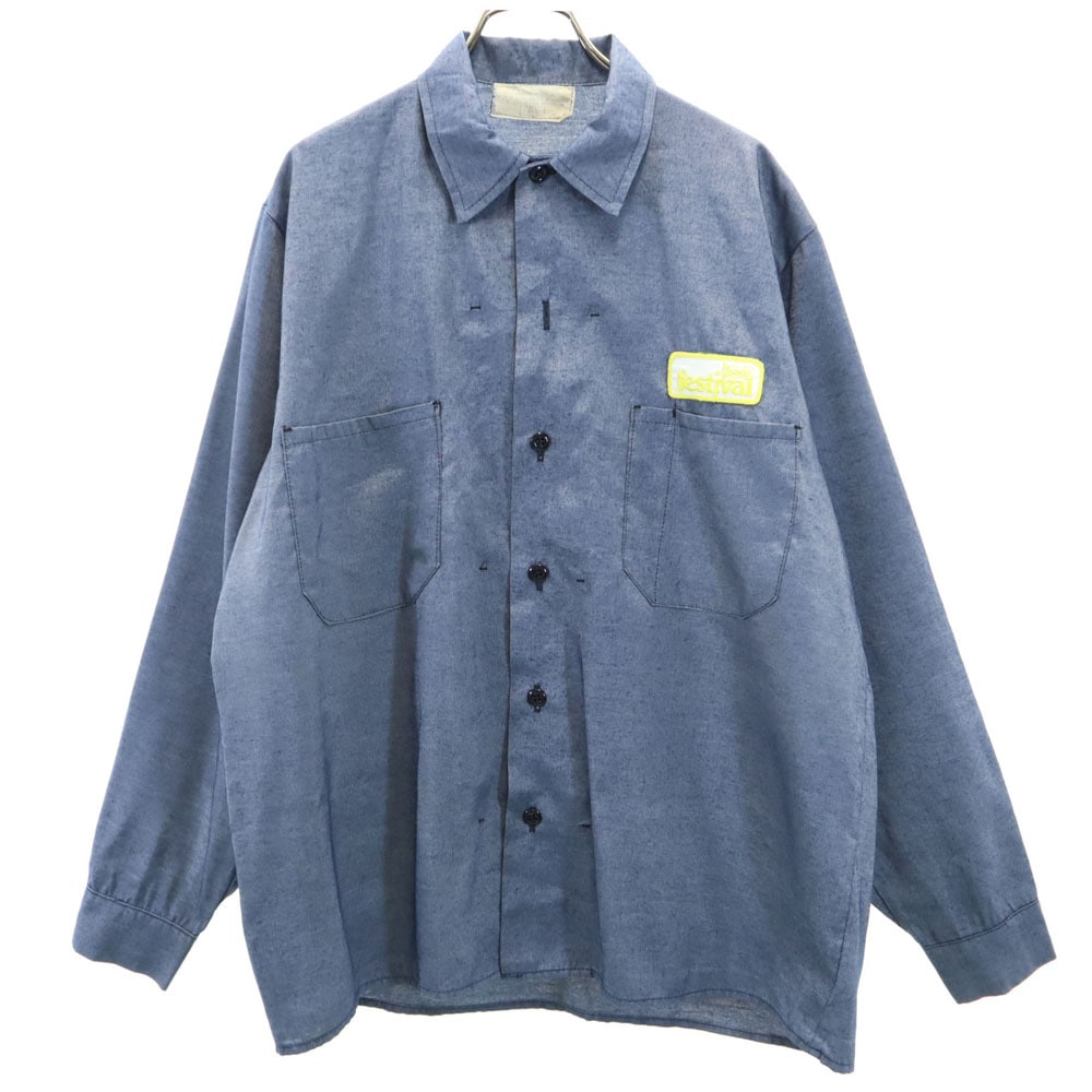 Fesutival 80s ヴィンテージ 長袖 シャツ M ブルー系 メンズ 6,046円