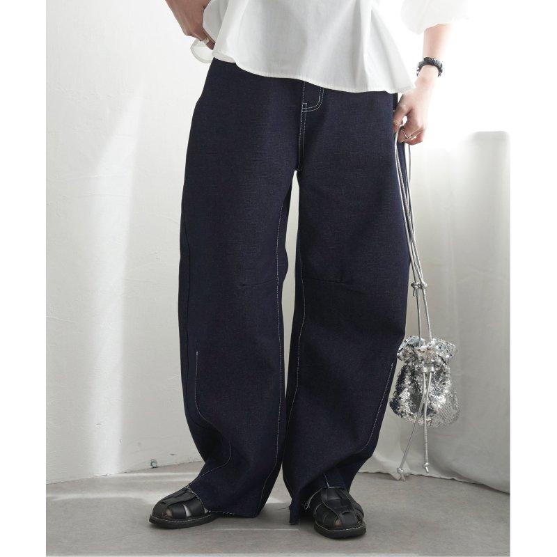リジットデニムカーブパンツ