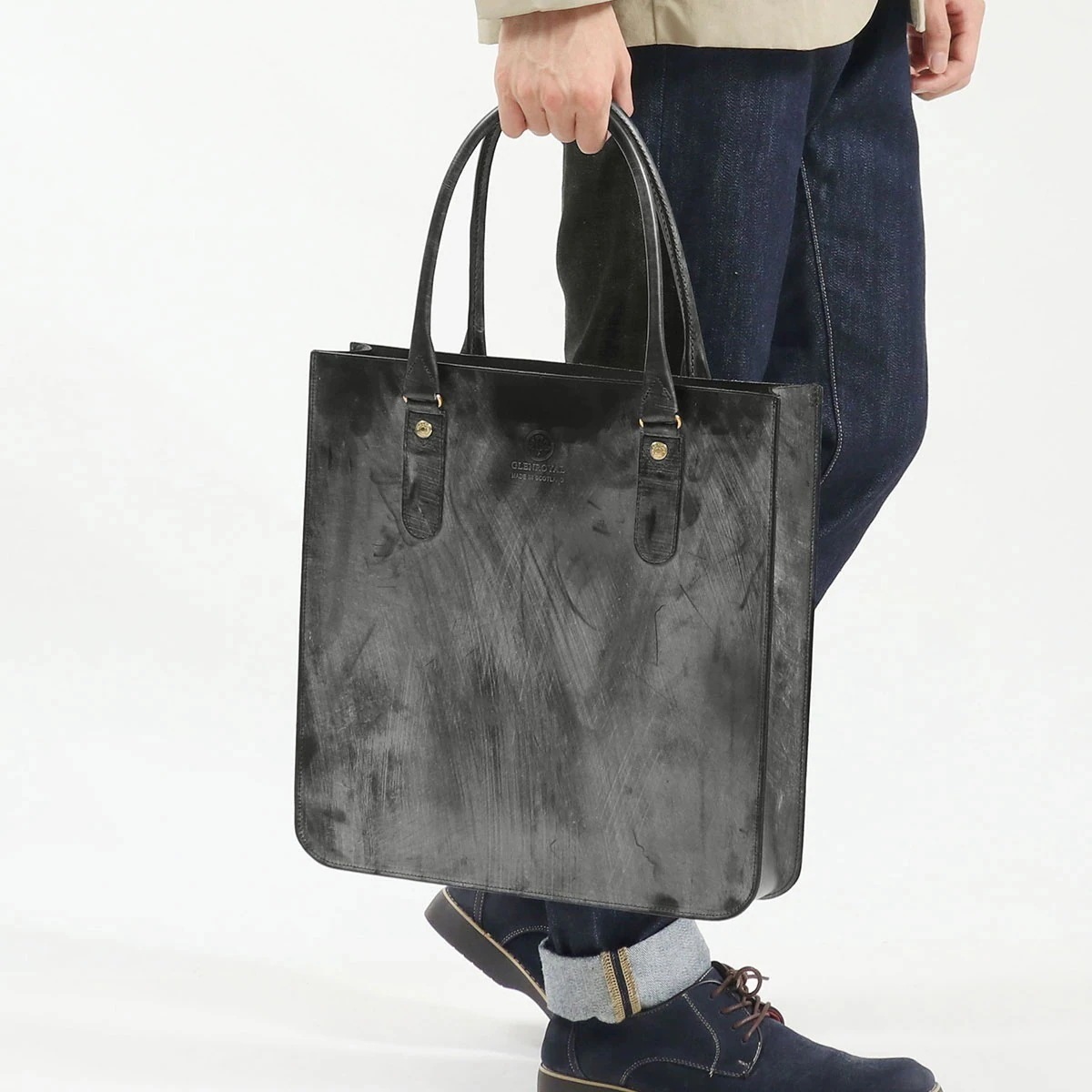 2 HANDLE TOTE BAG ビジネス A4 薄マチ 自立 本革 01-6087