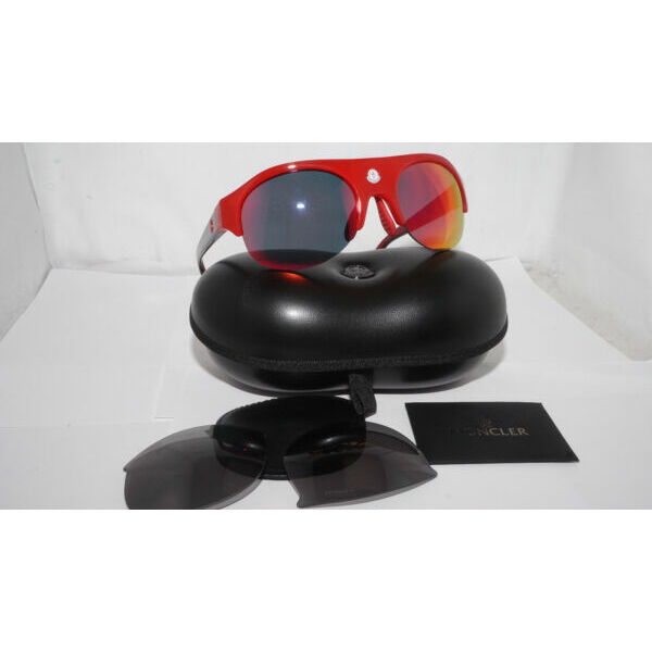 サングラス MONCLERNew Sunglasses Red Shield Mirrored Grey (2 Lens) ML0050/S 68C 60 20 135