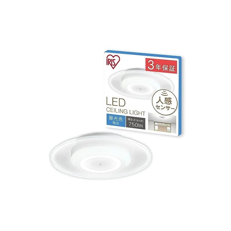 【即納】【節電対策照明工業会加盟】アイリスオーヤマ 小型シーリングライト パネルライト 導光板 廊下 玄関 洗面所 トイレ 750lm 人感センサー付 昼光色 SCL-75DMS-LGP 5,390円