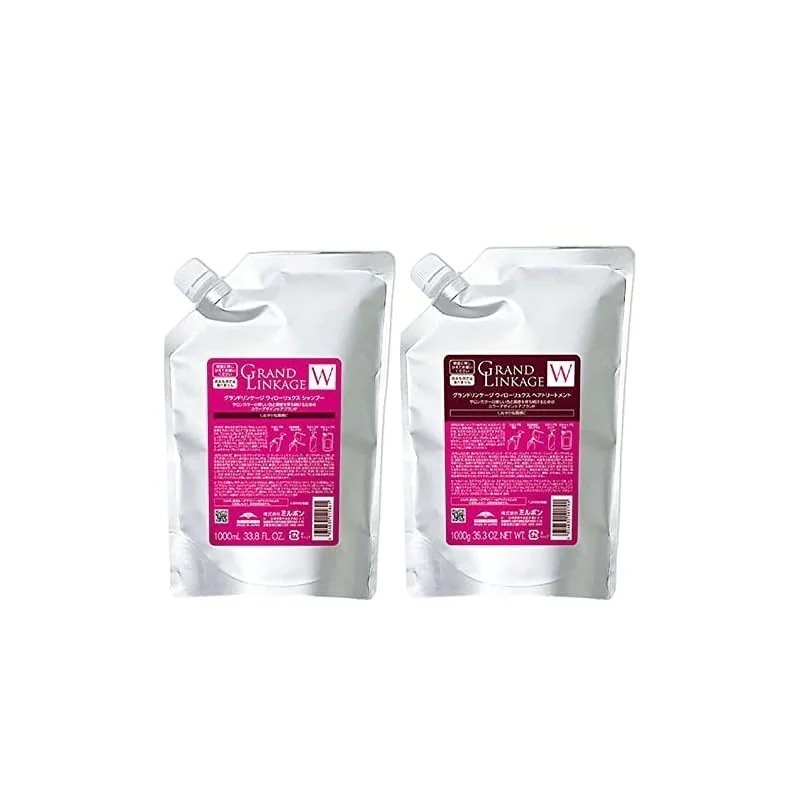 【即納】【セット】 ミルボン MILBON グランドリンケージ ウィローリュクス 1000サイズセット (シャンプー 1000mL + トリートメント 1000g) しなやか(普通毛向け) シャンプー