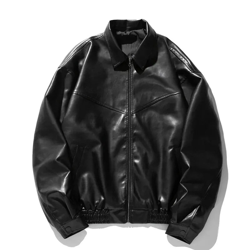 秋アウター男服皮ジャケット コート秋新商品カップルゆるいpu皮レトロ機関車ジャケット30%制限 4,997円