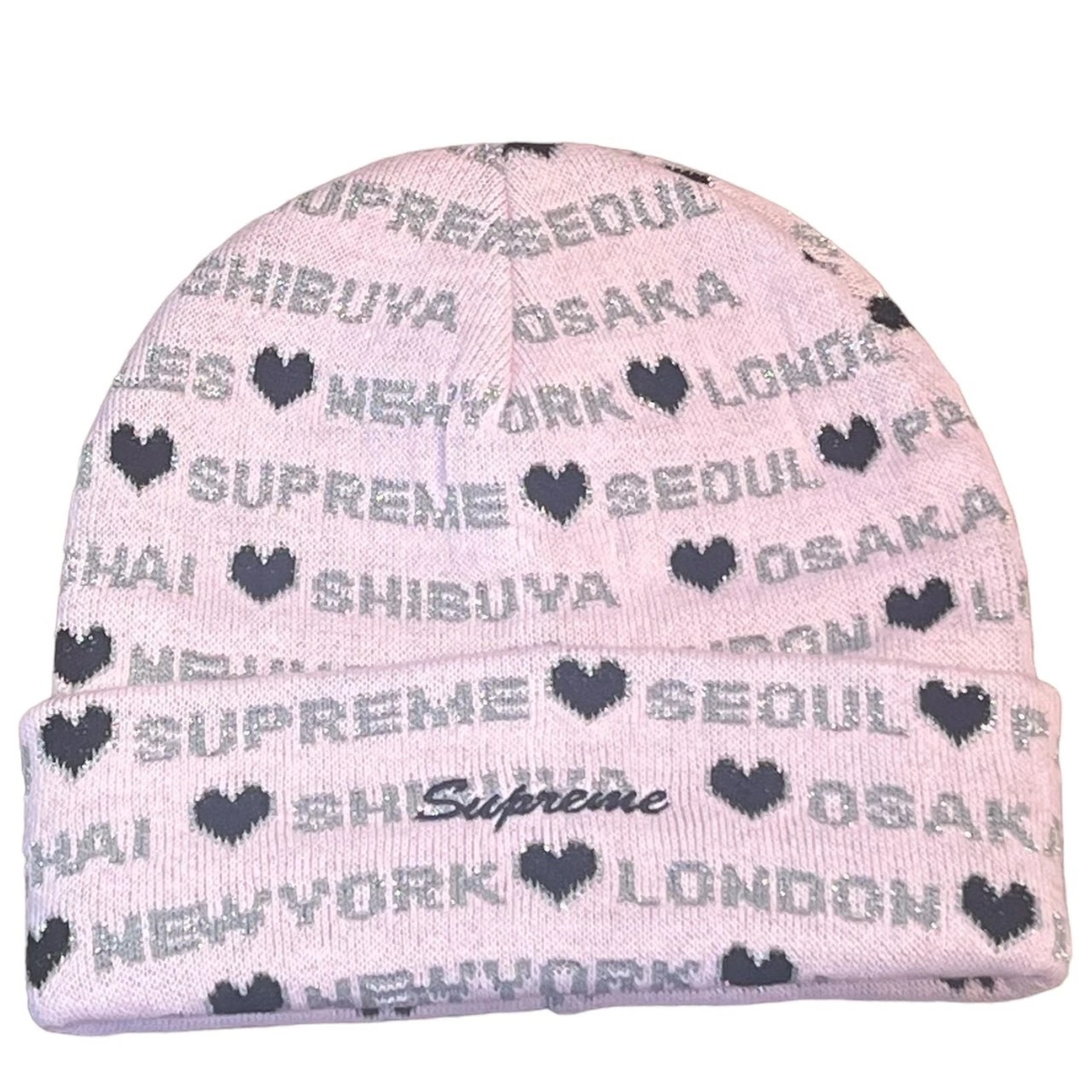 2024FW Hearts Beanie Pink
