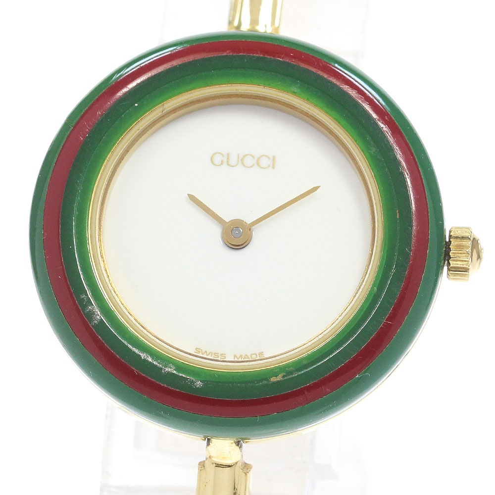 グッチ GUCCI 11/12.2 チェンジベゼル クォーツ レディース 内箱付き_548000【中古】