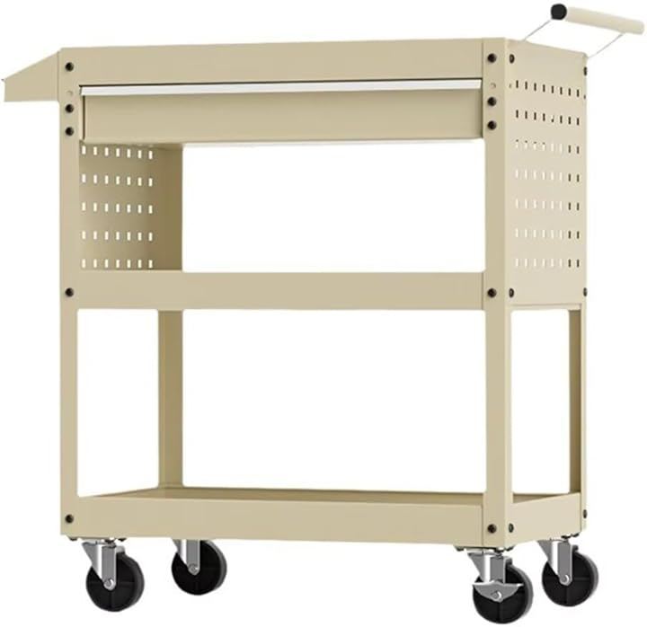 ツールワゴン ツールカート 3段 耐荷重200kg 幅62cmx奥行き35cmx高さ74cm 工具カート 工具ワゴン 工具台車 (イエロー, 幅62cmx奥行き35cmx高さ74cm)