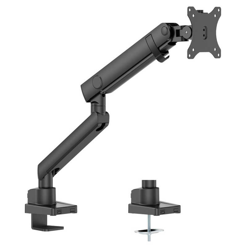 グリーンハウス　メカニカルスプリング ディスプレイ用アーム クランプ/グロメット式 1画面　GH-AMES1-BK