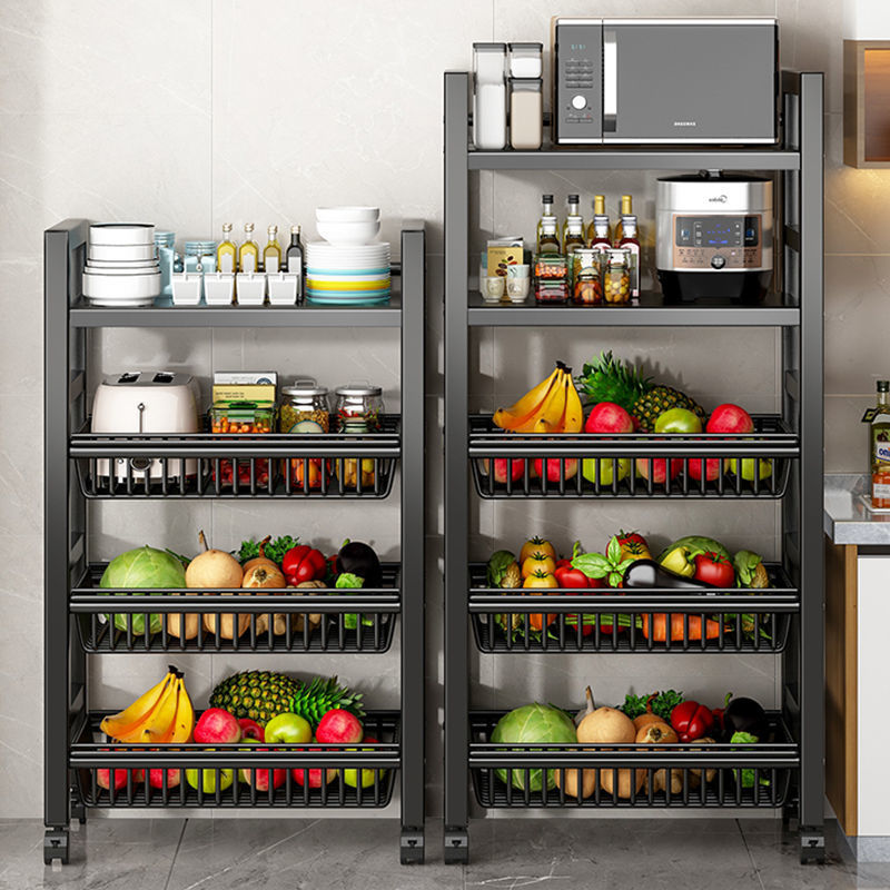 キッチン野菜バスケットラック床から天井までの多層ギャップ果物と野菜の収納ラック多機能野菜収納バスケット