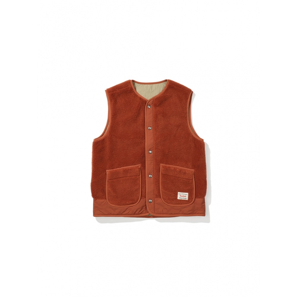 KODAK Apparel ブラウニーリバーシブルフリースベスト ORANGE
