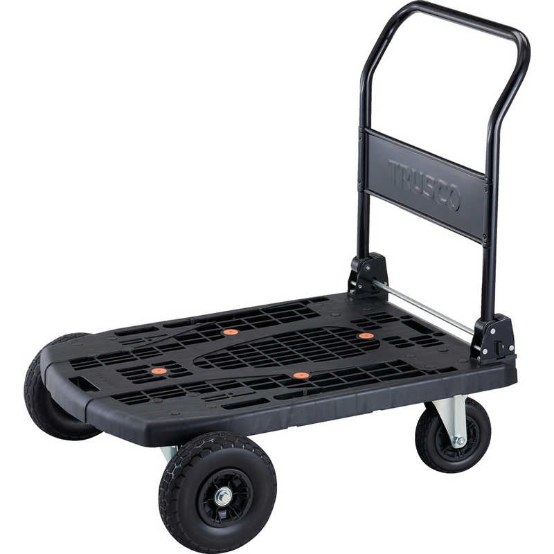 トラスコ中山　TRUSCO樹脂台車カルティオビッグオフロｰド900X600ノｰパンクタイヤブラック 　MPK906NORBK