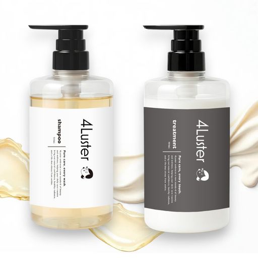 【うるツヤヘアケアセット】4Luster(フォーラスター) シャンプー&トリートメント 各500ml [高保湿 ダメージ補修 ツヤ髪 まとまり 植物由来] つやちゃんのシャントリセット