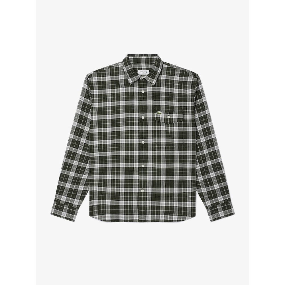 ラコステメンズミディアムチェックコットンツイルシャツ CH6729-54N I68 Q2NCH6729-54NI68