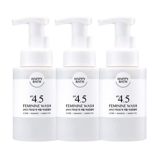 ハッピーバス PH45弱酸性 ヨモギ/ローズ バブル 女性用クレンジング 300ml 3本 (贈呈品なくなり次第贈呈終了)