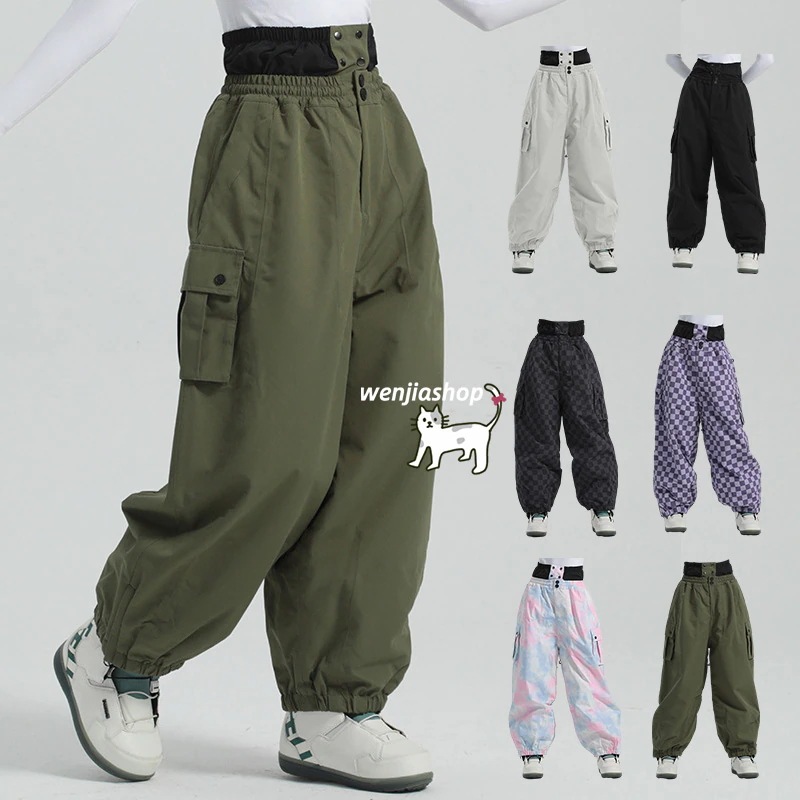 スノーボードウェアパンツレディースメンズ防水15000mmスキーウェア単品カーゴパンツズボンロングパンツ韓国風男女兼用スノボウェアスノーウェア防水防寒防雪保温防風通気