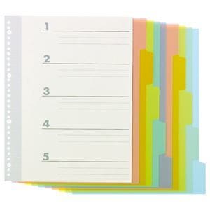 （まとめ）TANOSEE インデックス（PP） A4タテ 4/30穴 5山2組 1パック [x20]