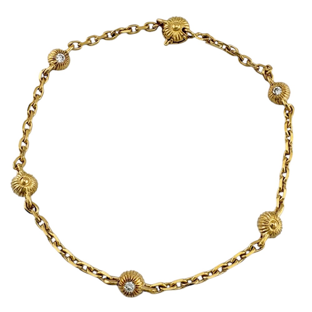 ショーメ ブレスレット 18金 K18イエローゴールド ダイヤモンド Chaumet 中古 美品