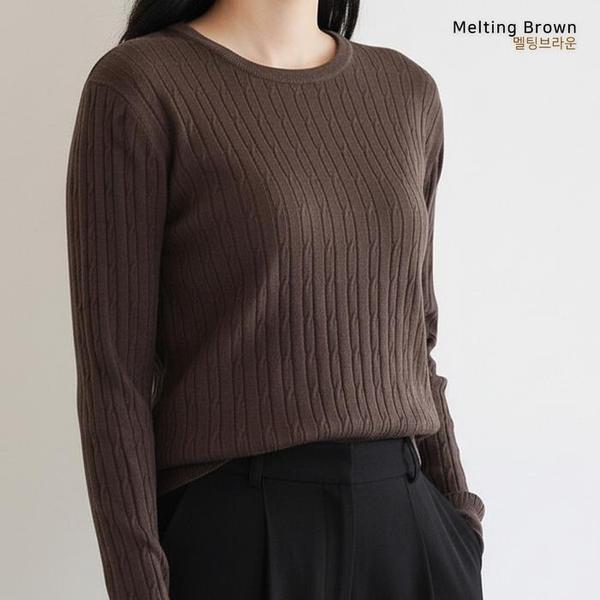 女性ケーブルラウンドニット IN01 4,555円