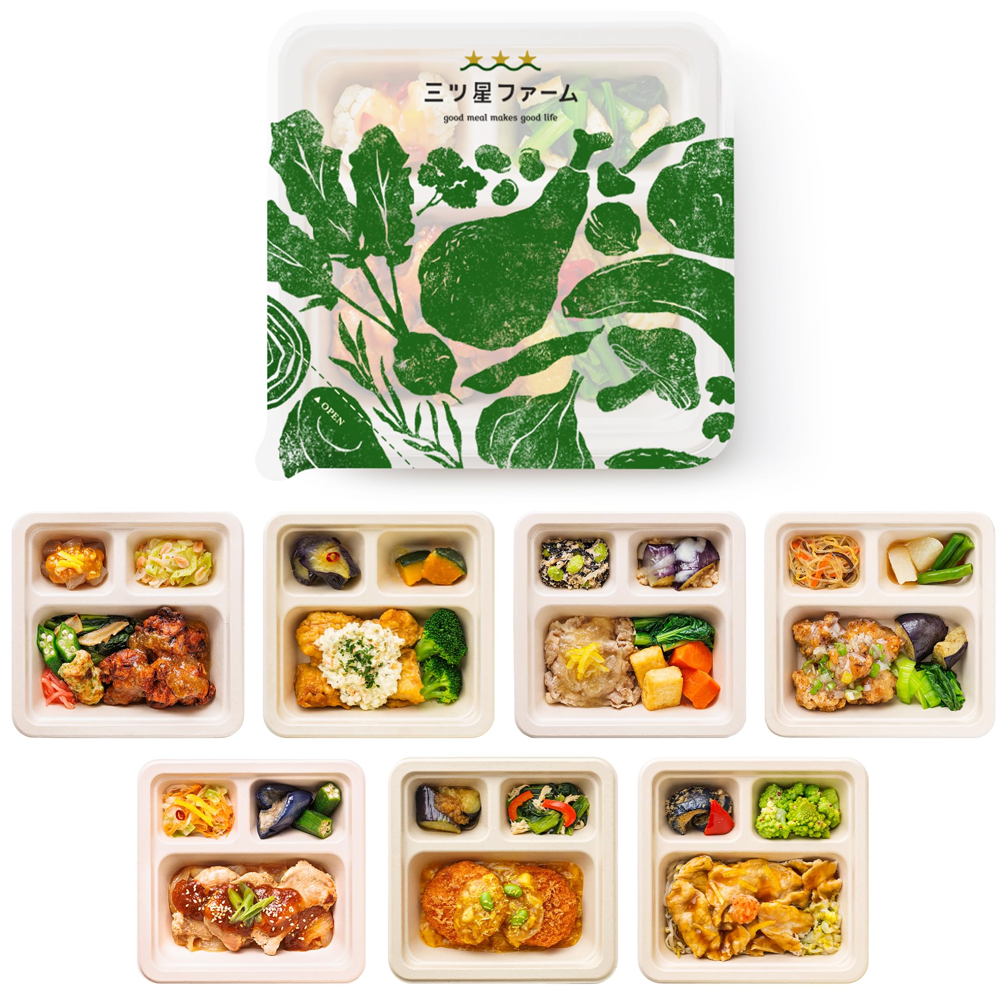 三ツ星ファーム 世界の味/グルメ さっぱり和風 7食 冷凍弁当 ダイエット 低糖質 高タンパク質 低カロリー