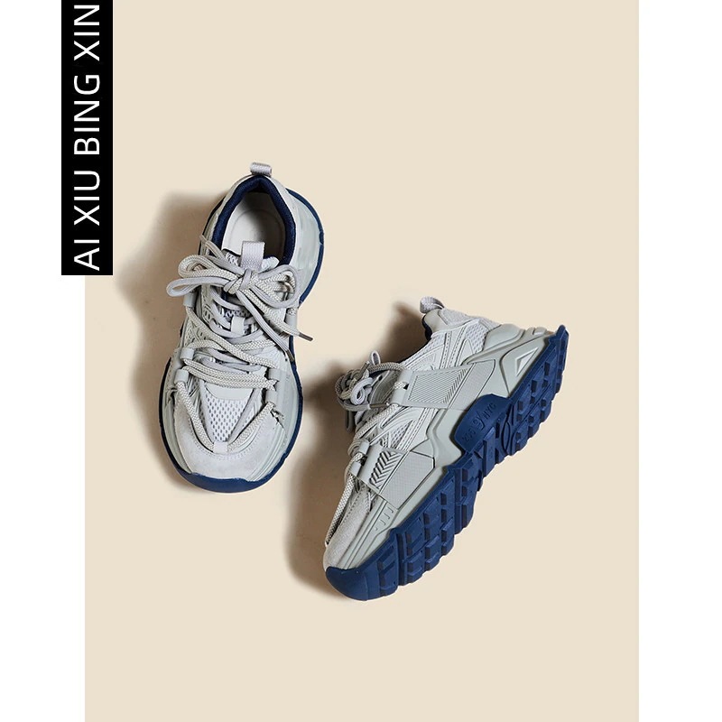 【急速出荷!】女性用本革ダッドシューズ厚底カジュアルスポーツシューズ2024春秋冬新スタイル女性用快適軽量ランニングシューズ